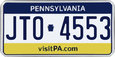 PA license plate JTO4553