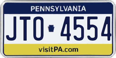 PA license plate JTO4554