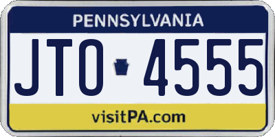 PA license plate JTO4555