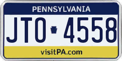 PA license plate JTO4558