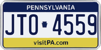 PA license plate JTO4559