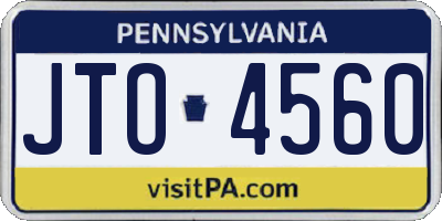 PA license plate JTO4560