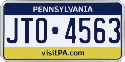PA license plate JTO4563