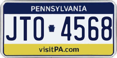 PA license plate JTO4568