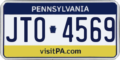 PA license plate JTO4569