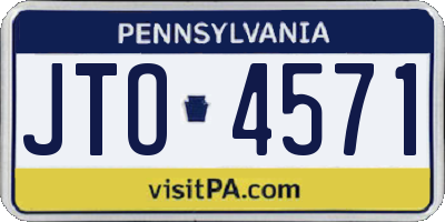 PA license plate JTO4571