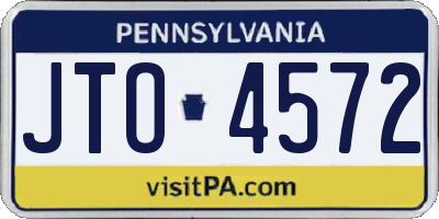 PA license plate JTO4572