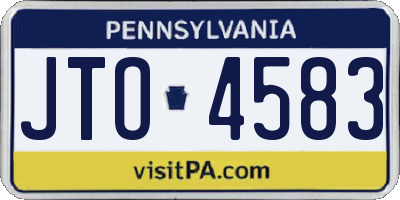 PA license plate JTO4583