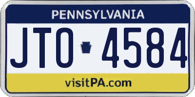 PA license plate JTO4584