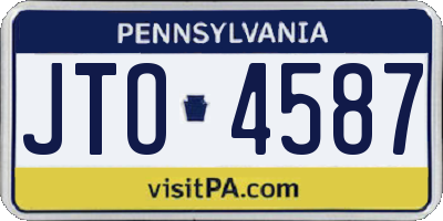 PA license plate JTO4587