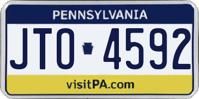PA license plate JTO4592