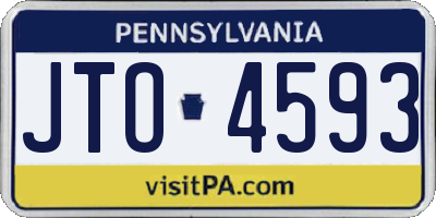PA license plate JTO4593