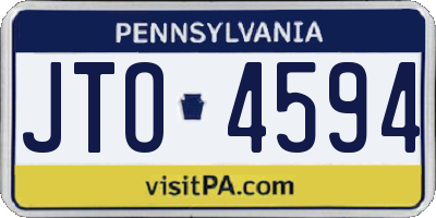 PA license plate JTO4594