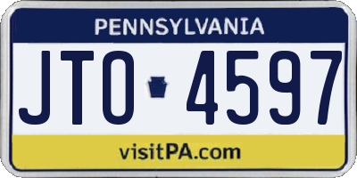 PA license plate JTO4597