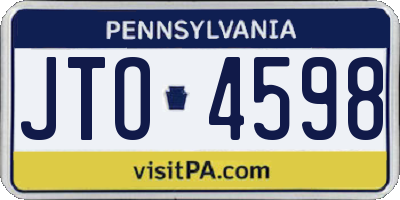 PA license plate JTO4598