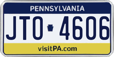 PA license plate JTO4606