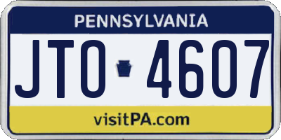 PA license plate JTO4607