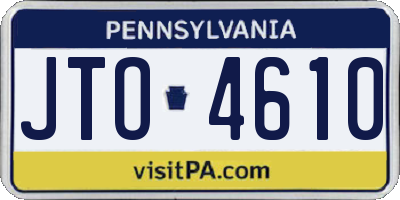 PA license plate JTO4610
