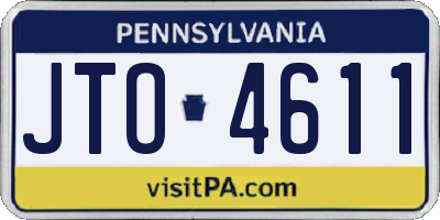 PA license plate JTO4611