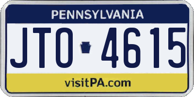 PA license plate JTO4615