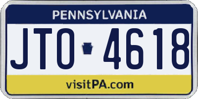 PA license plate JTO4618