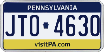PA license plate JTO4630