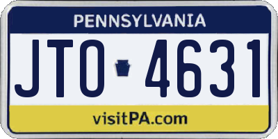 PA license plate JTO4631