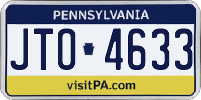 PA license plate JTO4633
