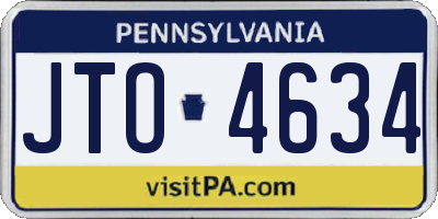 PA license plate JTO4634