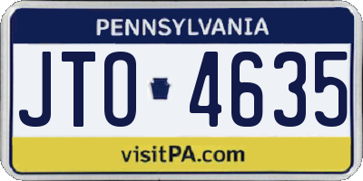 PA license plate JTO4635