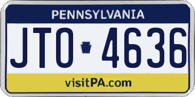 PA license plate JTO4636