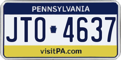 PA license plate JTO4637