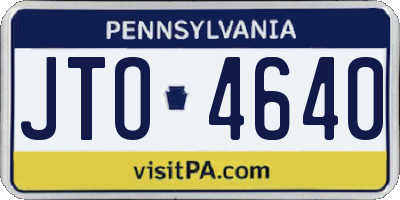 PA license plate JTO4640