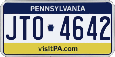 PA license plate JTO4642