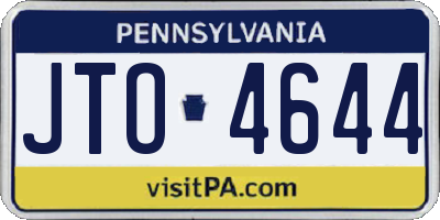 PA license plate JTO4644