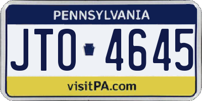 PA license plate JTO4645