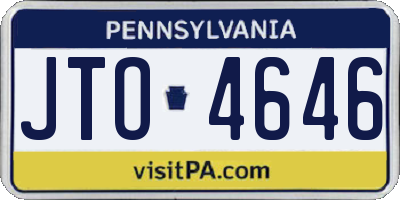 PA license plate JTO4646