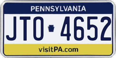 PA license plate JTO4652