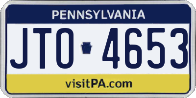 PA license plate JTO4653