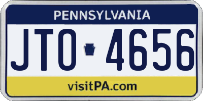 PA license plate JTO4656