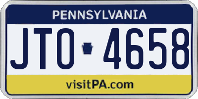 PA license plate JTO4658