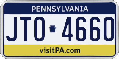PA license plate JTO4660