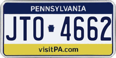 PA license plate JTO4662