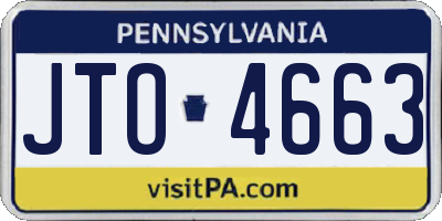 PA license plate JTO4663