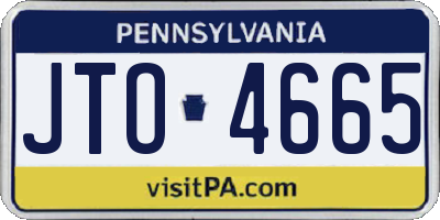 PA license plate JTO4665