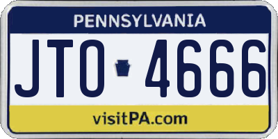 PA license plate JTO4666