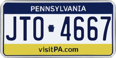 PA license plate JTO4667