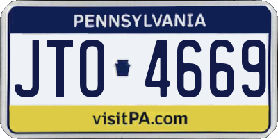 PA license plate JTO4669