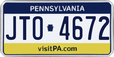 PA license plate JTO4672