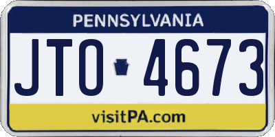 PA license plate JTO4673